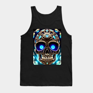 Skull Spooky neon Trippy Tank Top